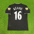Roy Keane Manchester United 2003-2004 Away Black Retro Football Jersey – Back View