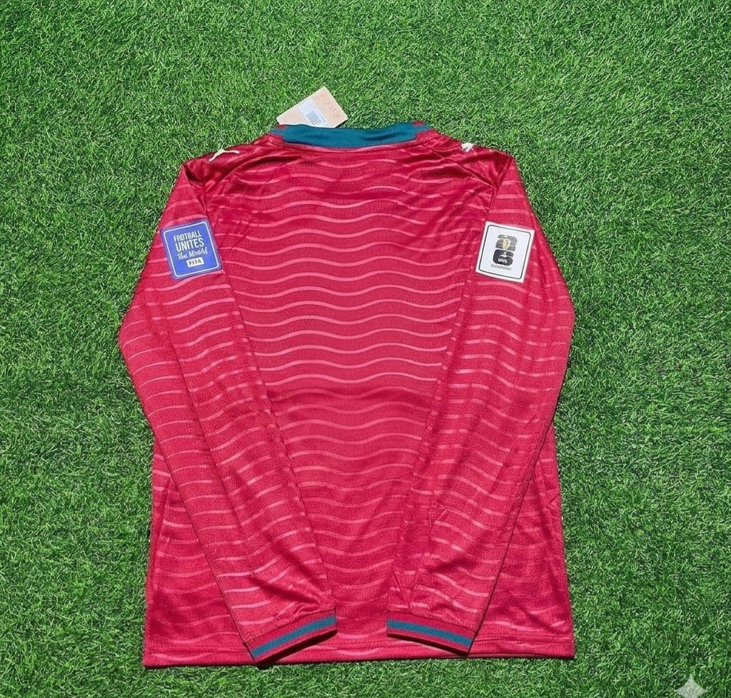 Portugal 2026 Red Home New Season Long Sleeve Football Jersey – Front View