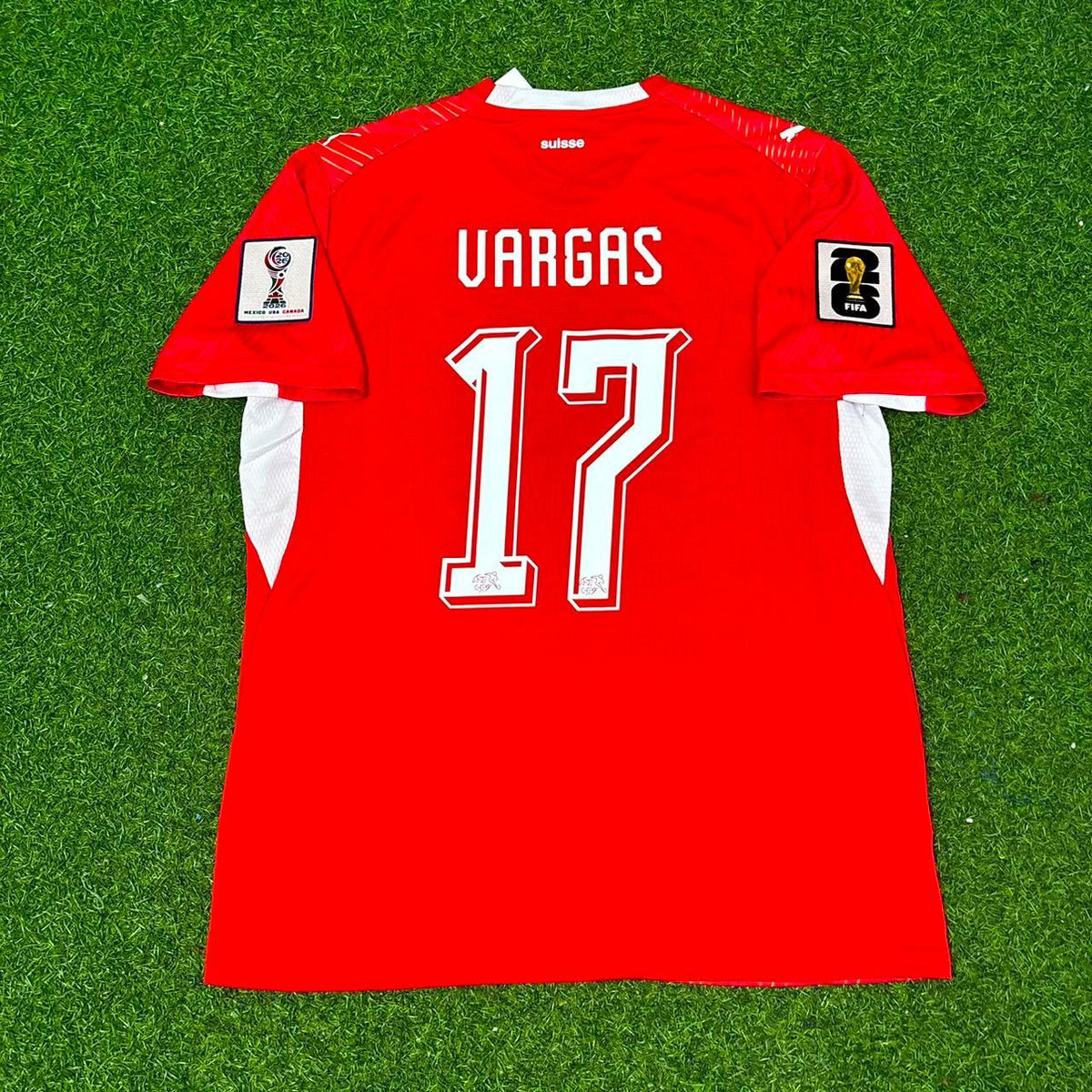 Switzerland 2026 World Cup Kit Jersey – Ruben Vargas 17- – Back View