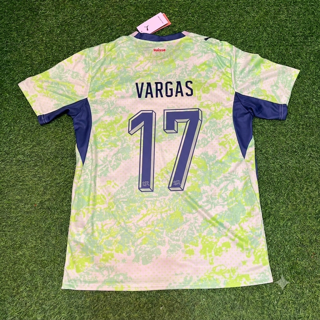 Ruben Vargas #17 Switzerland 2026 World Cup Away Kit Jersey – Back View