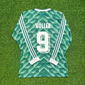 1990 Rudi Völler #9 Deutschland World Cup Auswärts Langarm Retro – Back View