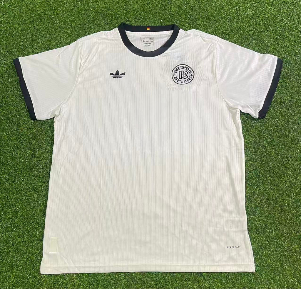 Pierre Littbarski Germany 125 Year Special White Football Jersey – Front View