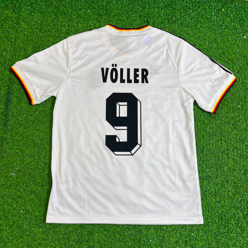 Rudi Völler #9 Deutschland 1986 Weltmeisterschaft Retro Weiß – Back View