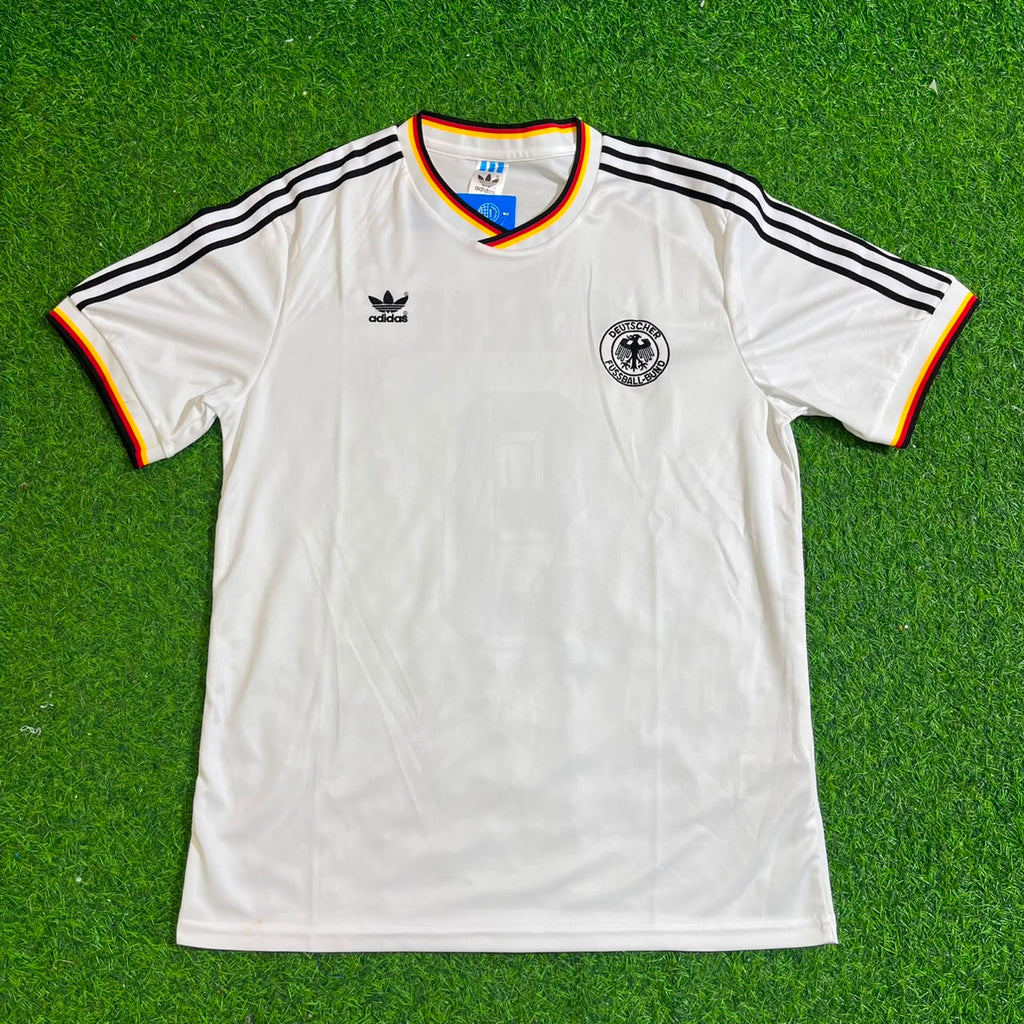 Rudi Völler #9 Deutschland 1986 Weltmeisterschaft Retro Weiß – Front View