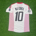 2003 Rui Costa AC Milan Champions League Final Old Trafford White Retro Football Jersey – Back View