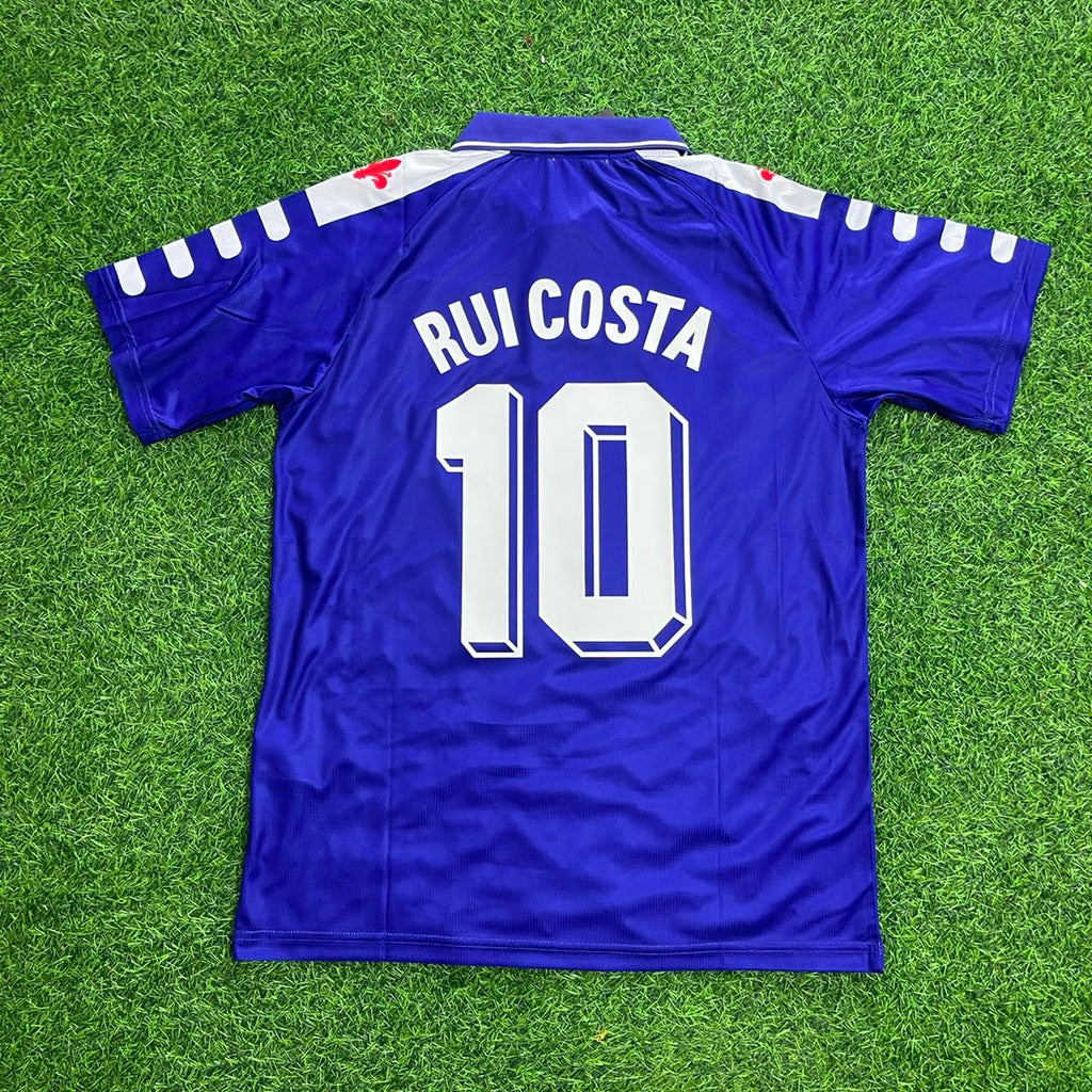 Rui Costa Fiorentina 1998 Retro Purple Kit Jersey – Back View