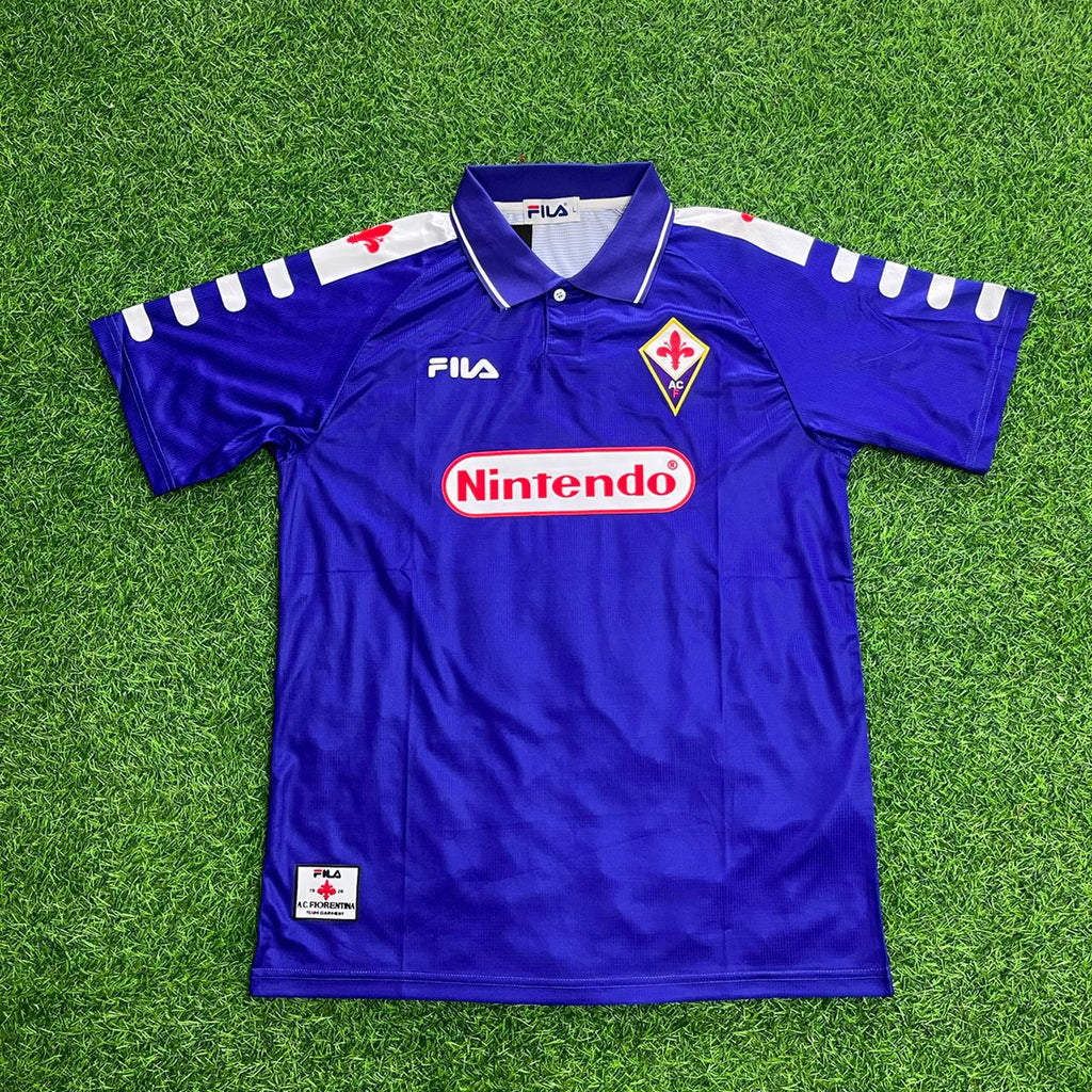 Rui Costa Fiorentina 1998 Retro Purple Kit Jersey – Front View