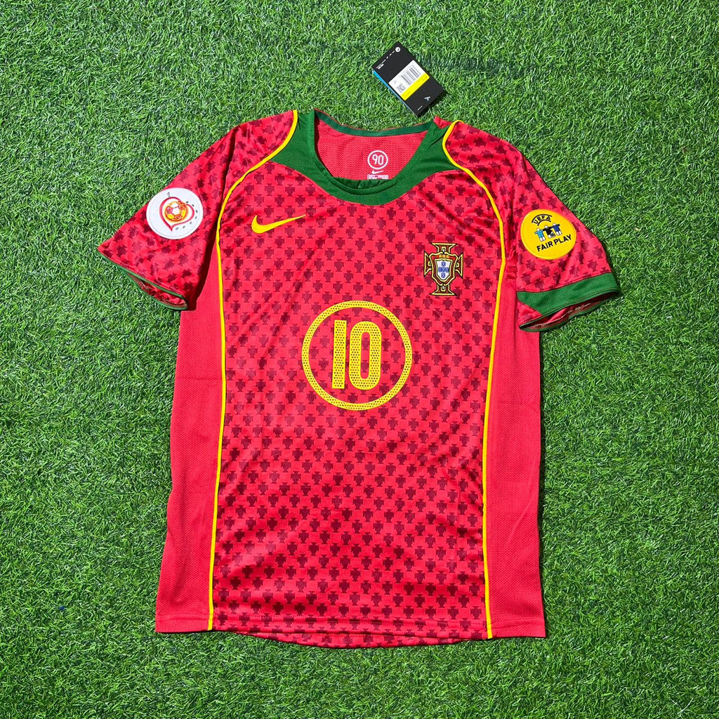 2004 Rui Costa EURO Retro Home Red Football Jersey – Detailed View