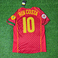 2004 Rui Costa EURO Retro Home Red Football Jersey – Back View