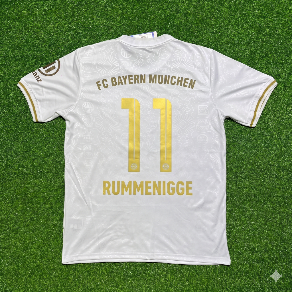 Karl-Heinz Rummenigge #11 FC Bayern München 125 Years Anniversary Special-Edition White Football Jersey – Back View