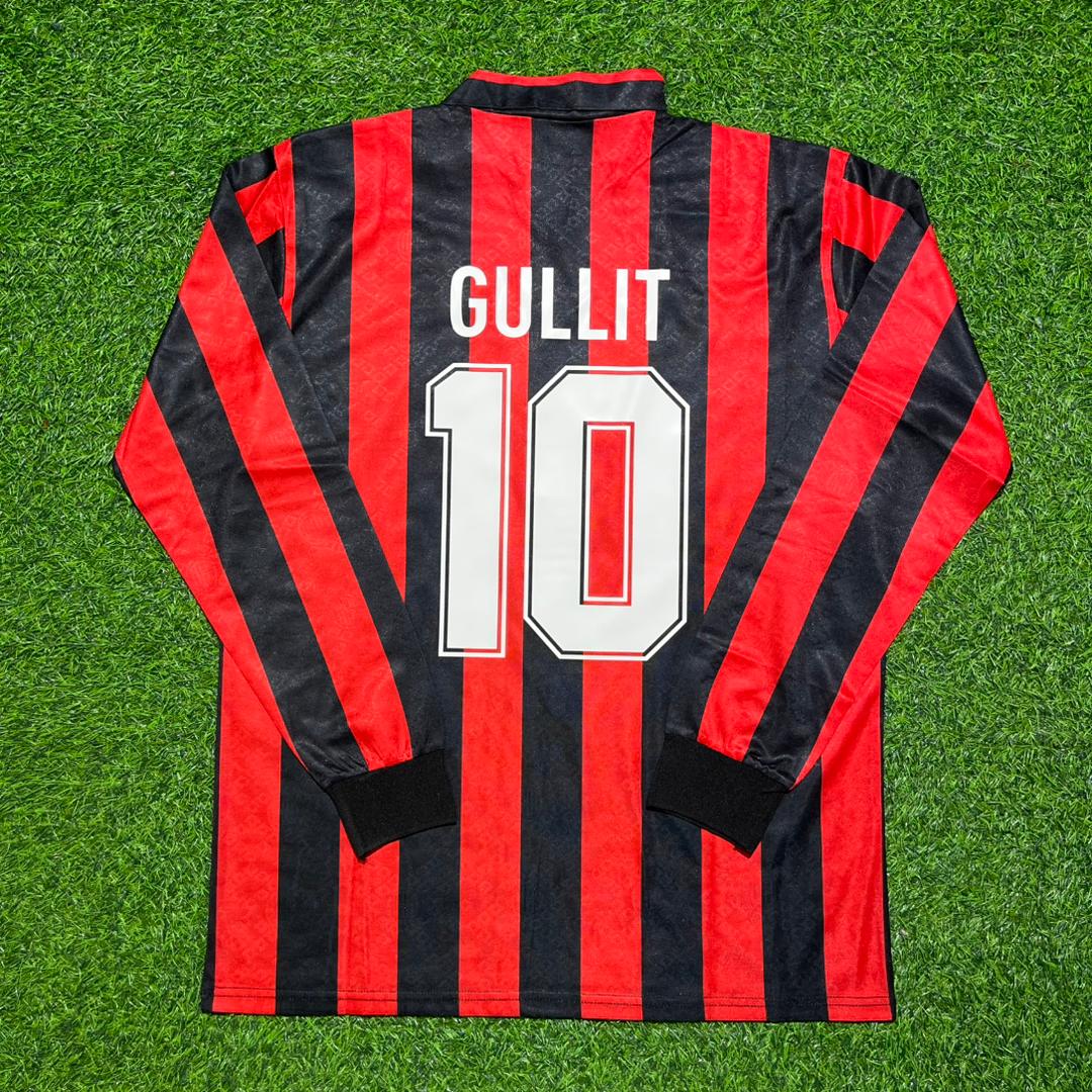 AC Milan 1989/90 Retro Long Sleeve Football Jersey – Ruud Gullit #10 – Back View