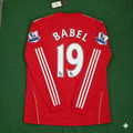 Liverpool 2010 2012 Season Long Sleeves Red Retro Jersey – Ryan Babel – Back View