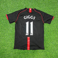 Ryan Giggs Manchester United 2007-2008 Black Retro Jersey – Back View