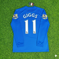 Manchester United 2008 Blue EPL Patch Retro Long Sleeve Football Jersey – Ryan Giggs – Back View
