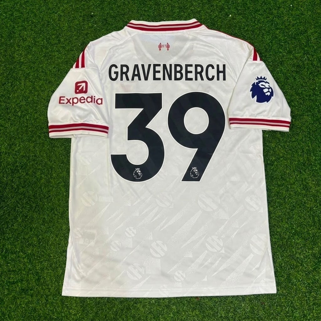 Ryan Gravenberch #39 Liverpool New Season 2027 White Away Football Jersey – Back View
