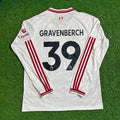 Ryan Gravenberch #39 Liverpool 2027 New Season Long Sleeve Away White Football Jersey – Back View