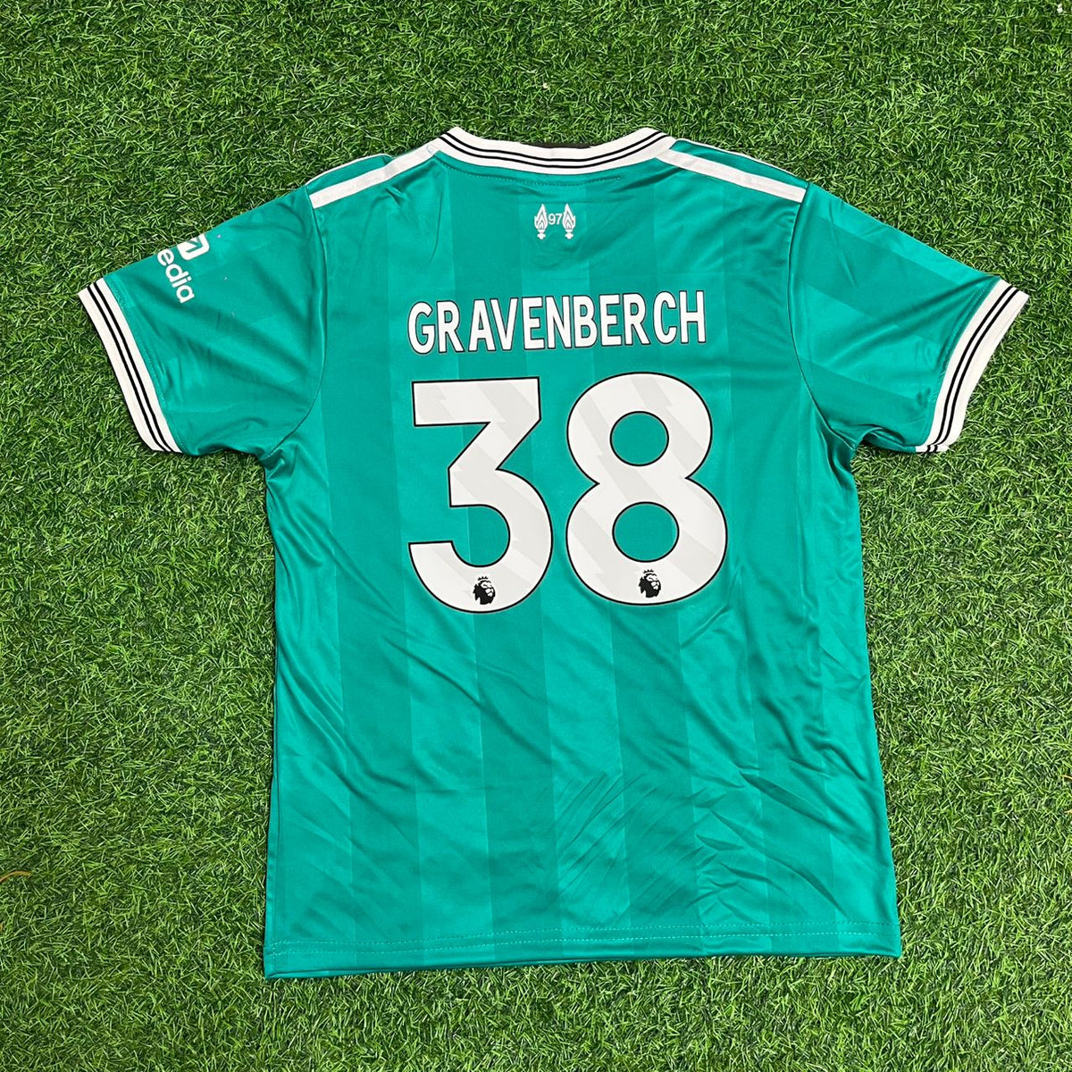Ryan Gravenberch Liverpool Green Football Jersey – Back View