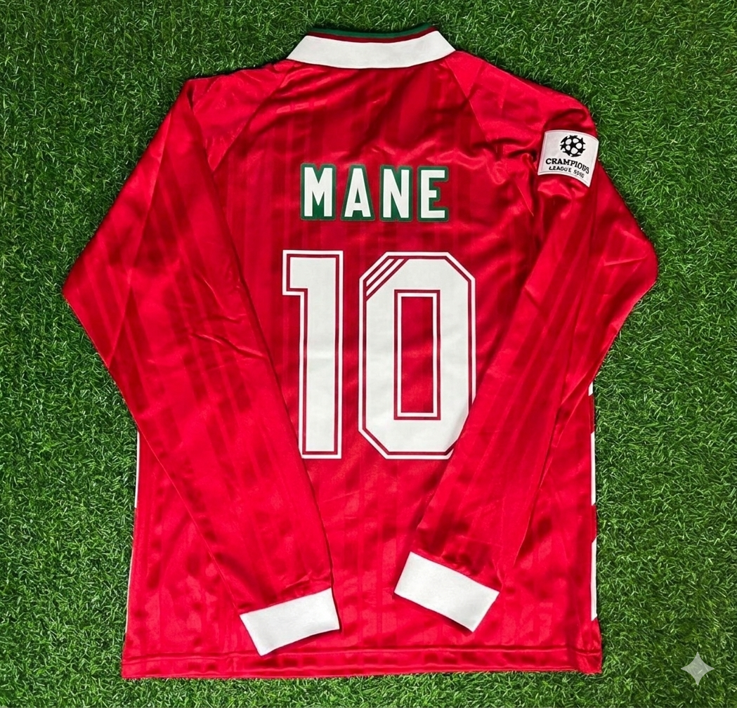 Sadio Mane Liverpool Long Sleeve Retro Football Jersey – Back View