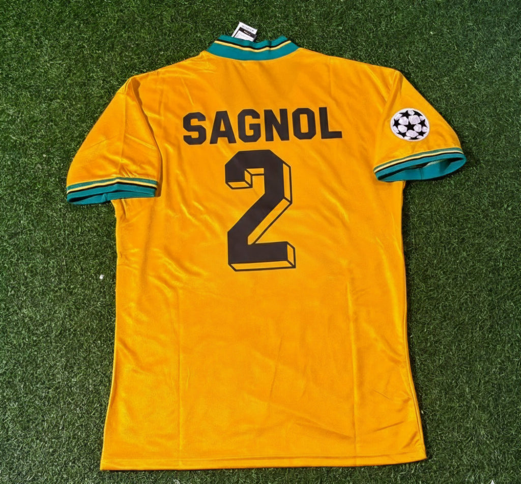 Bayern Munich Yellow Retro Football Jersey – Willy Sagnol – Back View