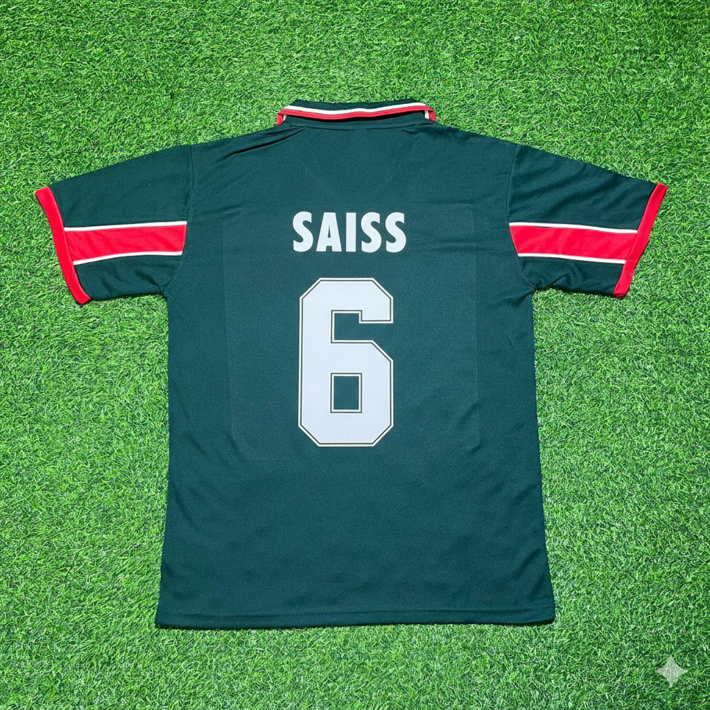 Romain Saïss Morocco Home Retro Football Jersey – Back View