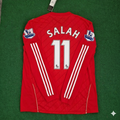 Mohamed Salah Liverpool Long Sleeves Red Retro Football Jersey – Back View