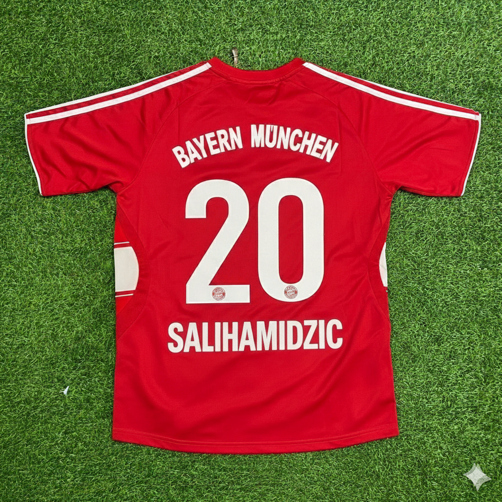 2007 Hasan Salihamidzic Bayern Munich 2009 Retro Football Jersey – Back View