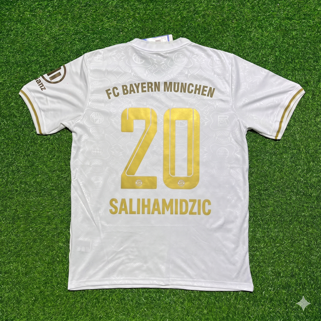 Hasan Salihamidzic #20 FC Bayern München 125 Years Anniversary Special-Edition White Jersey – Back View