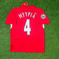 2005 Sami Hyypiä 4 Liverpool Champions League Final Red Retro Football Jersey – Back View