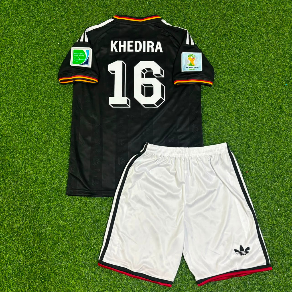 Sami Khedira Germany 2014 World Cup Kids Special Edition Black Retro Football Jersey – Back View