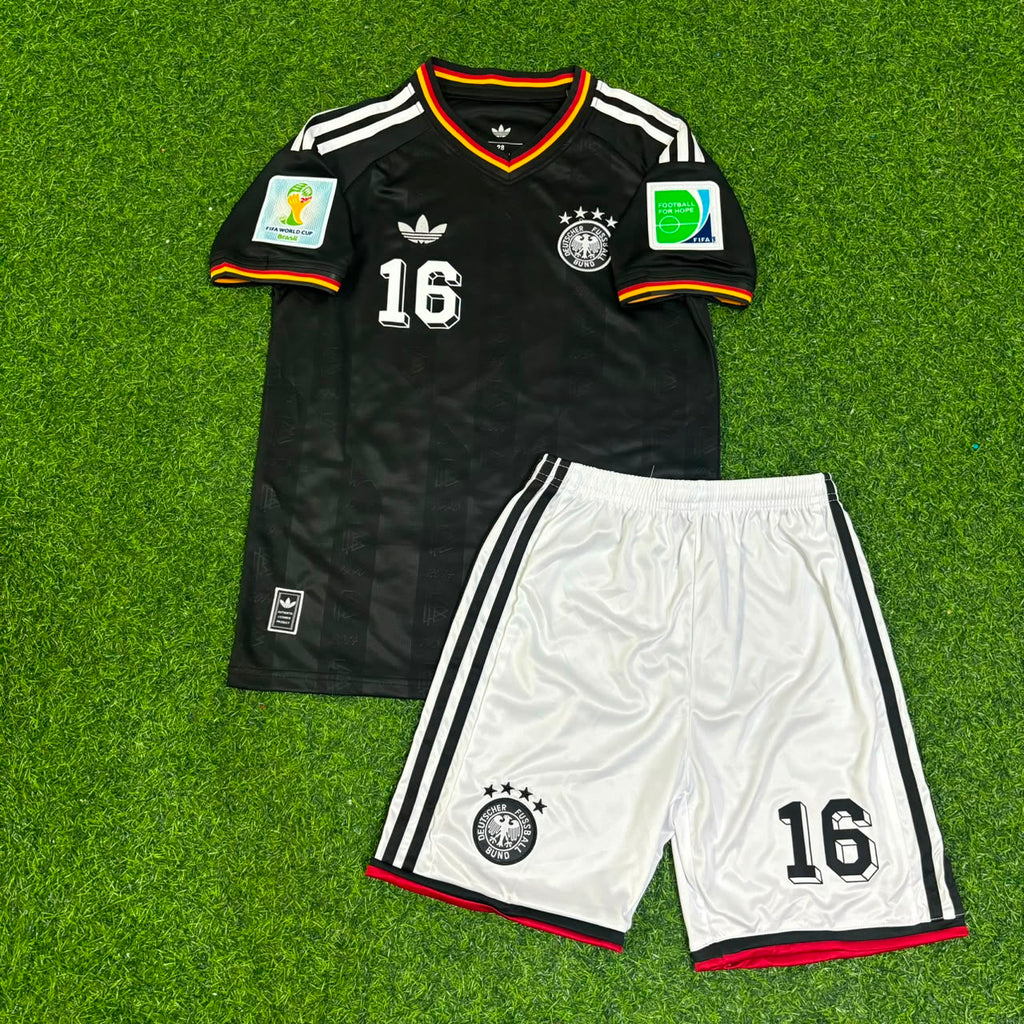 Sami Khedira Germany 2014 World Cup Kids Special Edition Black Retro Football Jersey – Front View