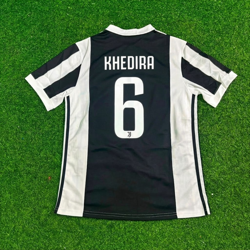 Sami Khedira #6 Juventus 2017-2018 Retro Football Jersey – Back View