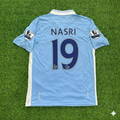 2011/12 Samir Nasri 19 Manchester City Home Kit Blue Retro Football Jersey – Back View