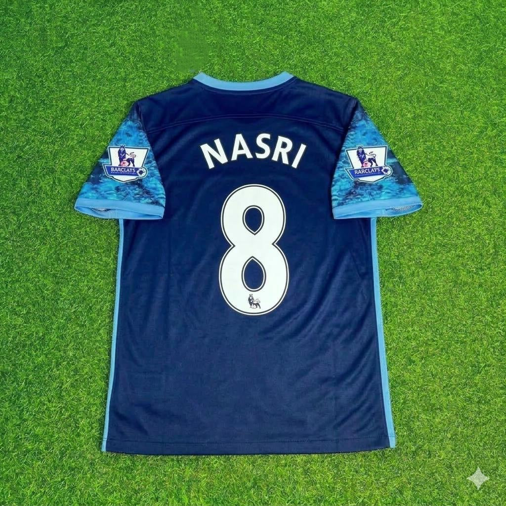 2016 Samir Nasri 8- Manchester City 2017 Season Retro Football Jersey – Back View