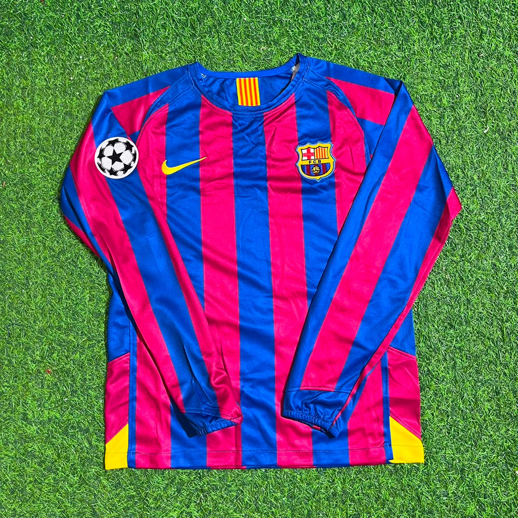 Samuel Eto'o Barcelona 2005-2006 Long Sleeve Kids Retro Football Jersey – 4