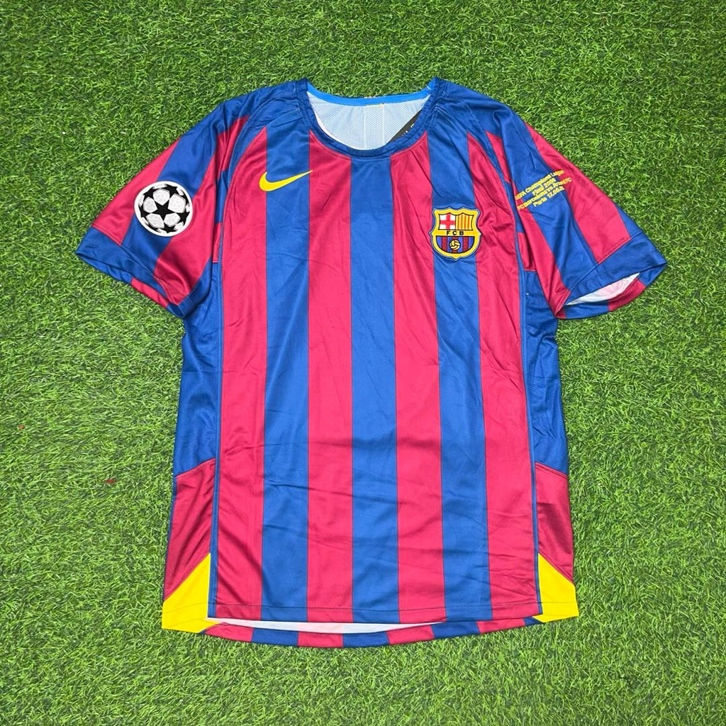 2006 Samuel Eto'o Barcelona Final Retro Short Sleeve Football Jersey – Front View
