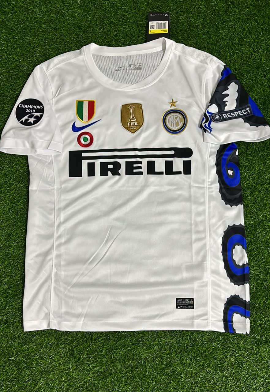 2010 Samuel Etoo - Inter 2011 White Dragon Football Jersey – Front View