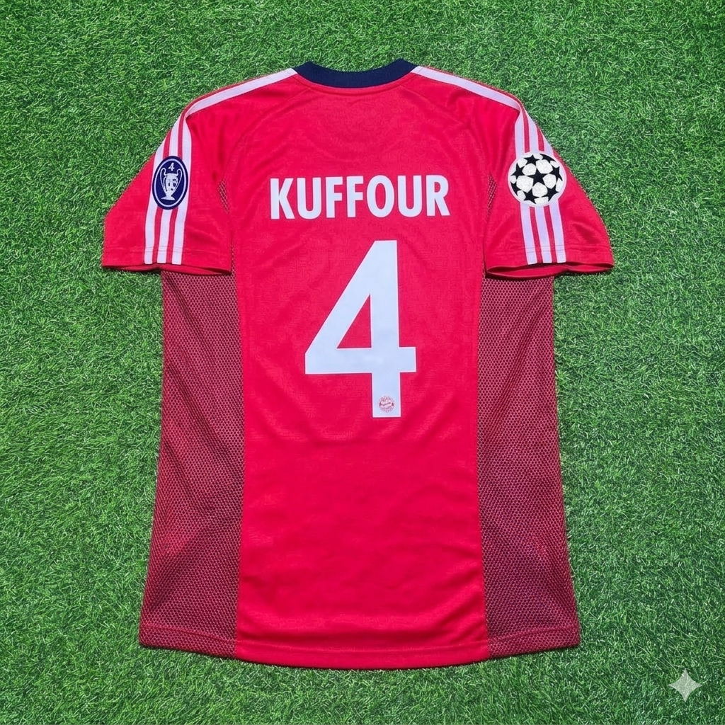 Bayern München 2002/2003 Season Home Red Retro Jersey – Samuel Kuffour – Back View
