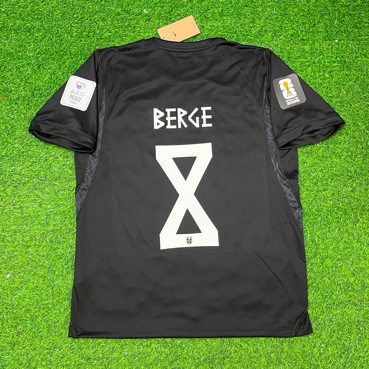 Sander Berge #8 Norway 2026 World Cup Black Away Football Jersey – Back View
