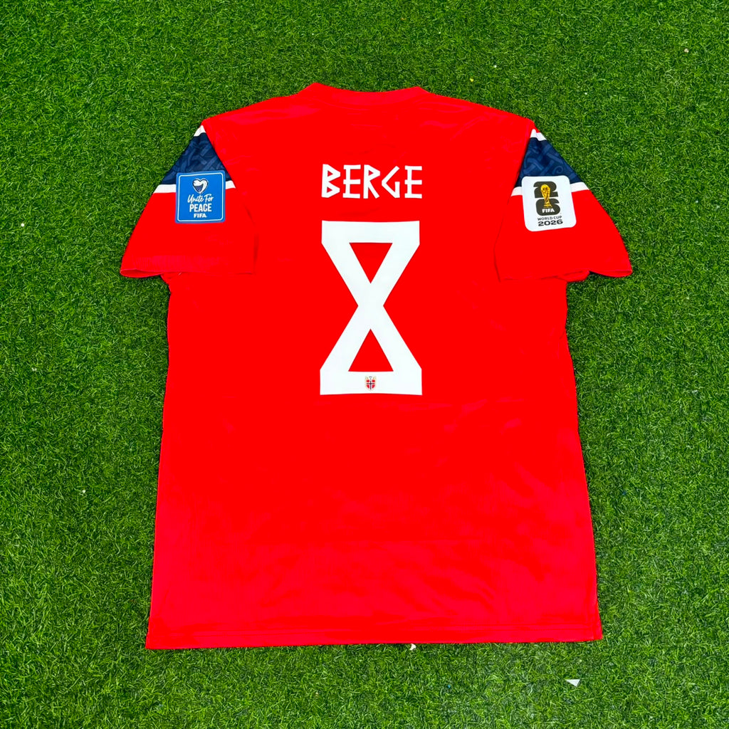 Sander Berge #8 Norway 2026 World Cup Home Football Jersey – Back View