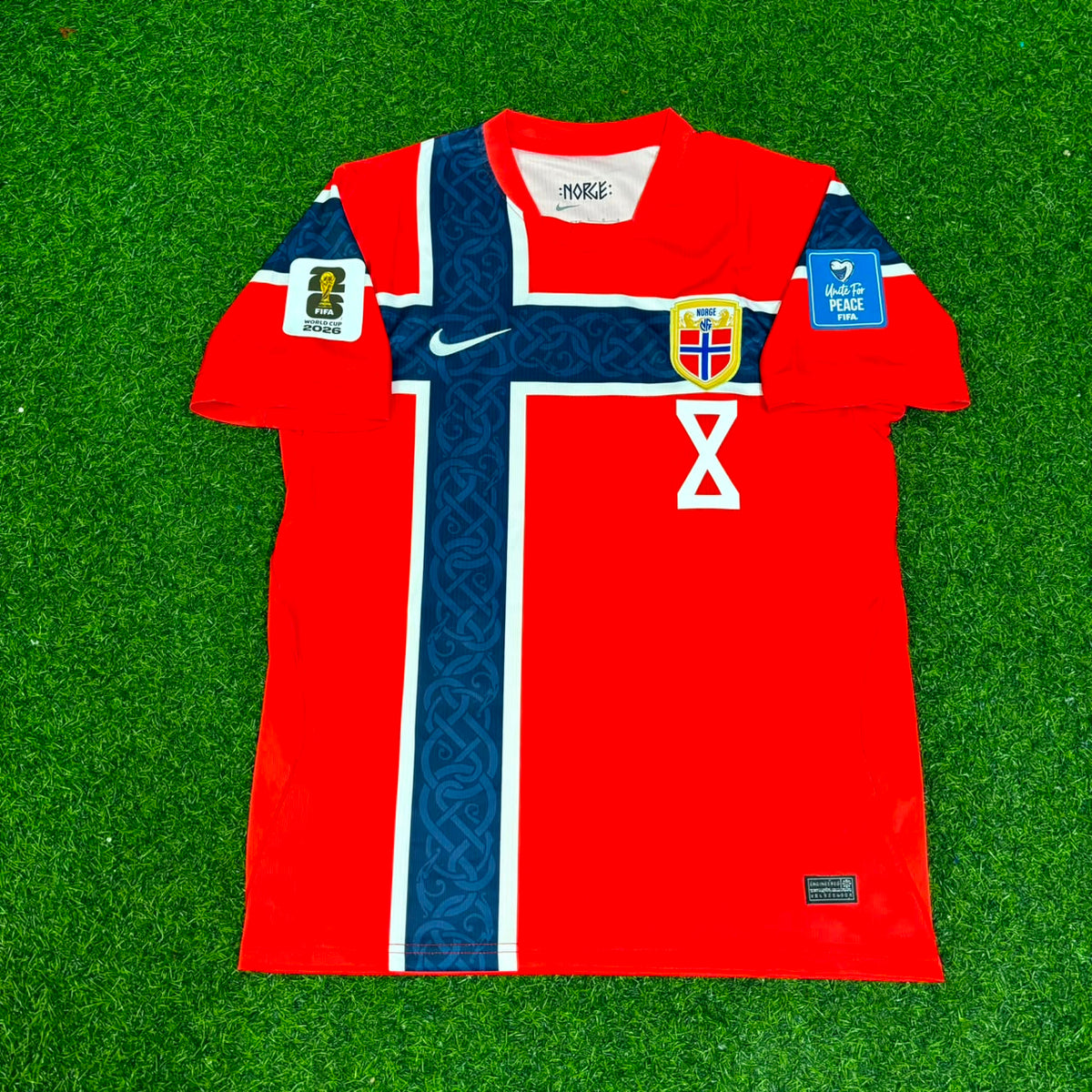 Sander Berge #8 Norway 2026 World Cup Home Football Jersey – Front View