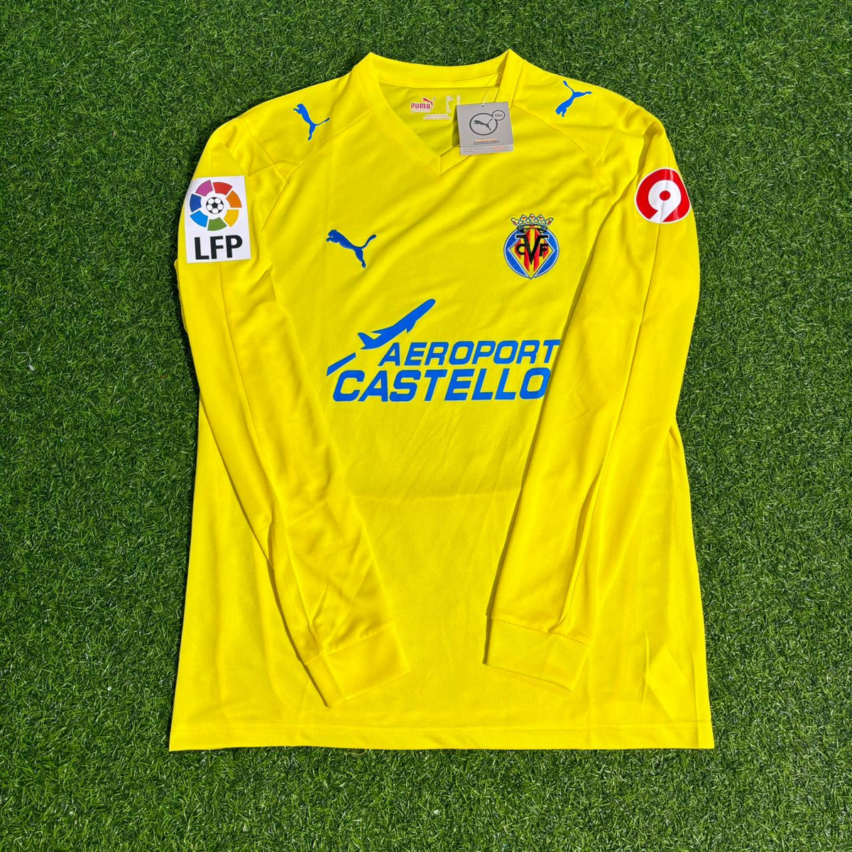 2008/09 Quique Alvarez 16 Villarreal CF Long Sleeve Retro Football Jersey – Front View