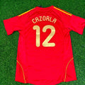 Santi Cazorla #12 Spain EURO 2008 Red Home Retro Football Jersey – Back View