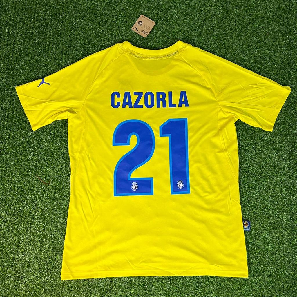 2009 Santi Cazorla 21 Villarreal 2010 Retro Home Football Jersey – Back View