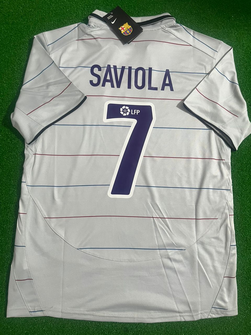 Javier Saviola #7 - Barcelona 2004/2005 Retro Jersey – Back View