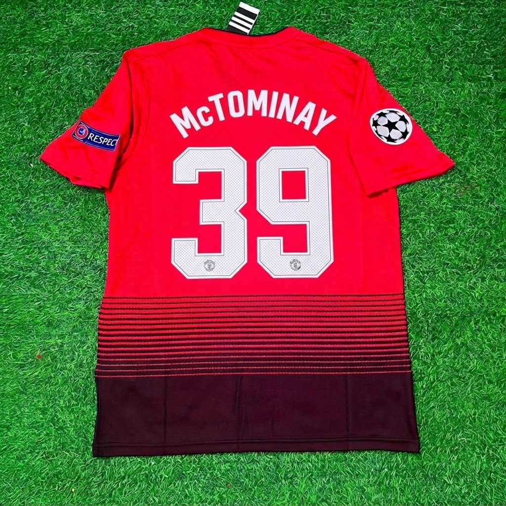 Scott McTominay #39 Manchester United 2018/2019 Season Home Red Retro Football Jersey – Back View