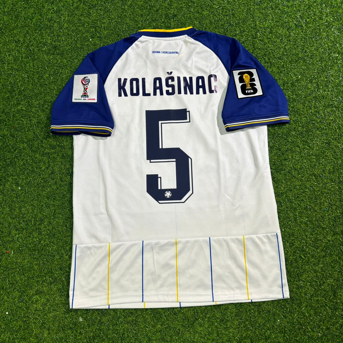 Sead Kolasinac Bosnia and Herzegovina 2026 World Cup White Football Jersey – Back View
