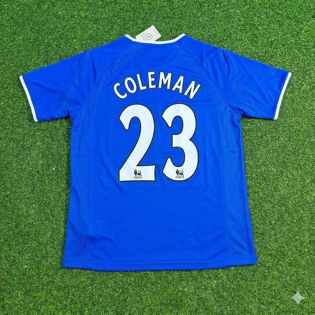 Séamus Coleman #23 Everton Fc Blue Retro Football Jersey – Back View