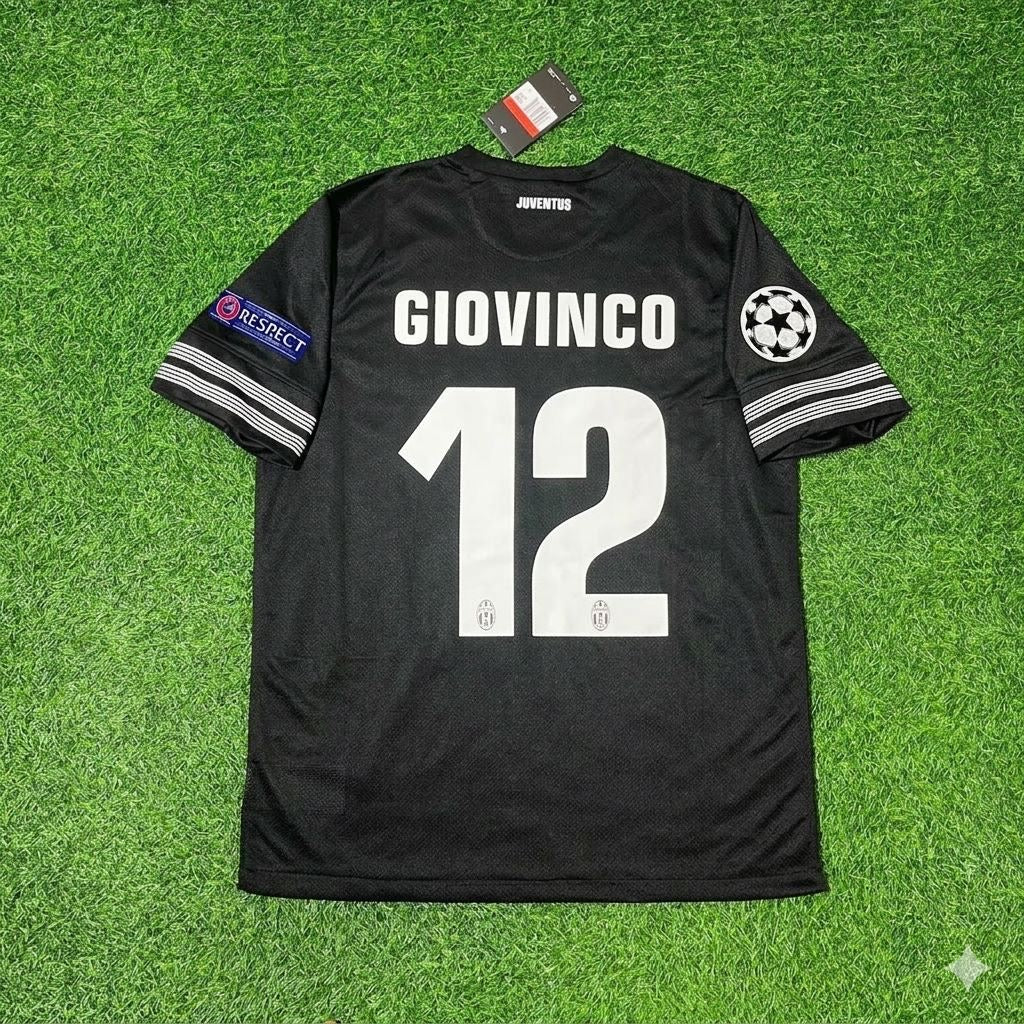 2012 Sebastian Giovinco 12- Juventus Home 2013 Season Retro Football Jersey – Back View