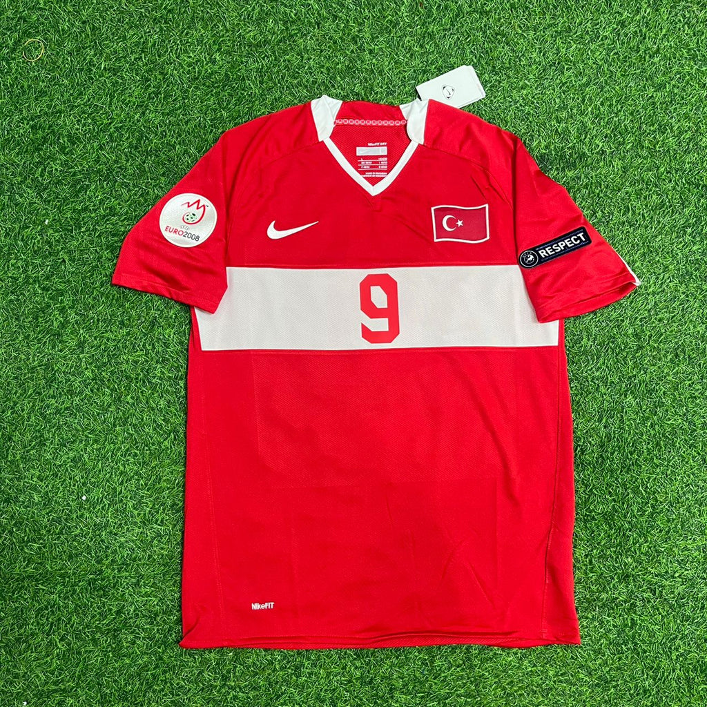 Semih Senturk Turkey EURO 2008 Red Retro Football Jersey – Front View