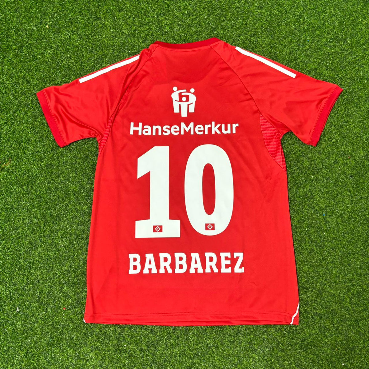 Sergej Barbarez Hamburger SV Red Retro Football Jersey – Back View